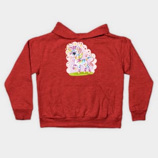 Colorful Striped Zebra Unicorn T-Shirt: A Whimsical Blend of Elegance and Playfulness Kids Hoodie